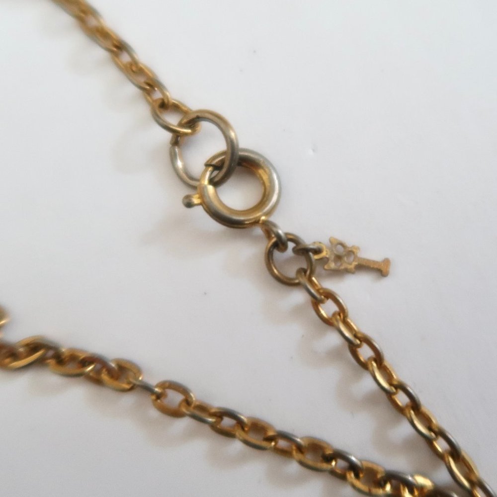 vtg CROWN TRIFARI station bead chain necklace - Picture 5 of 5